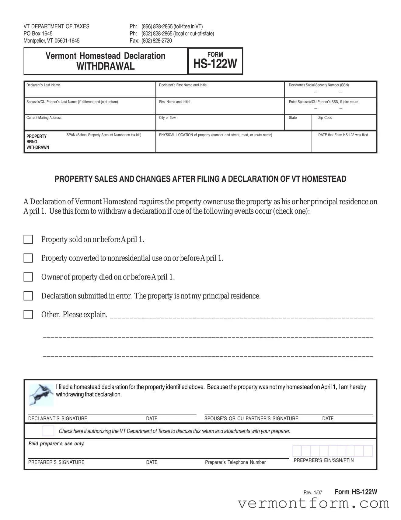 Fill Out a Valid Hs 122W Form