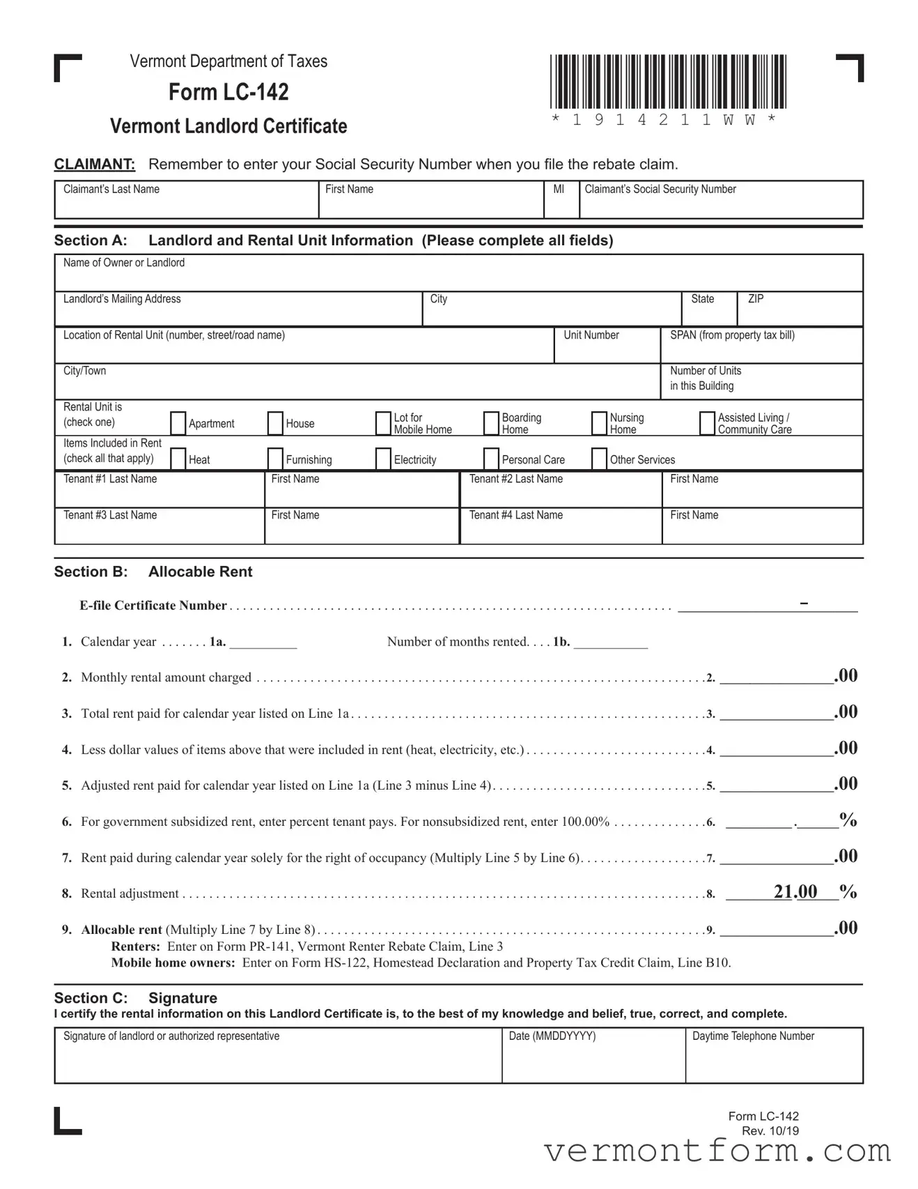 Fill Out a Valid Lc 142 Form