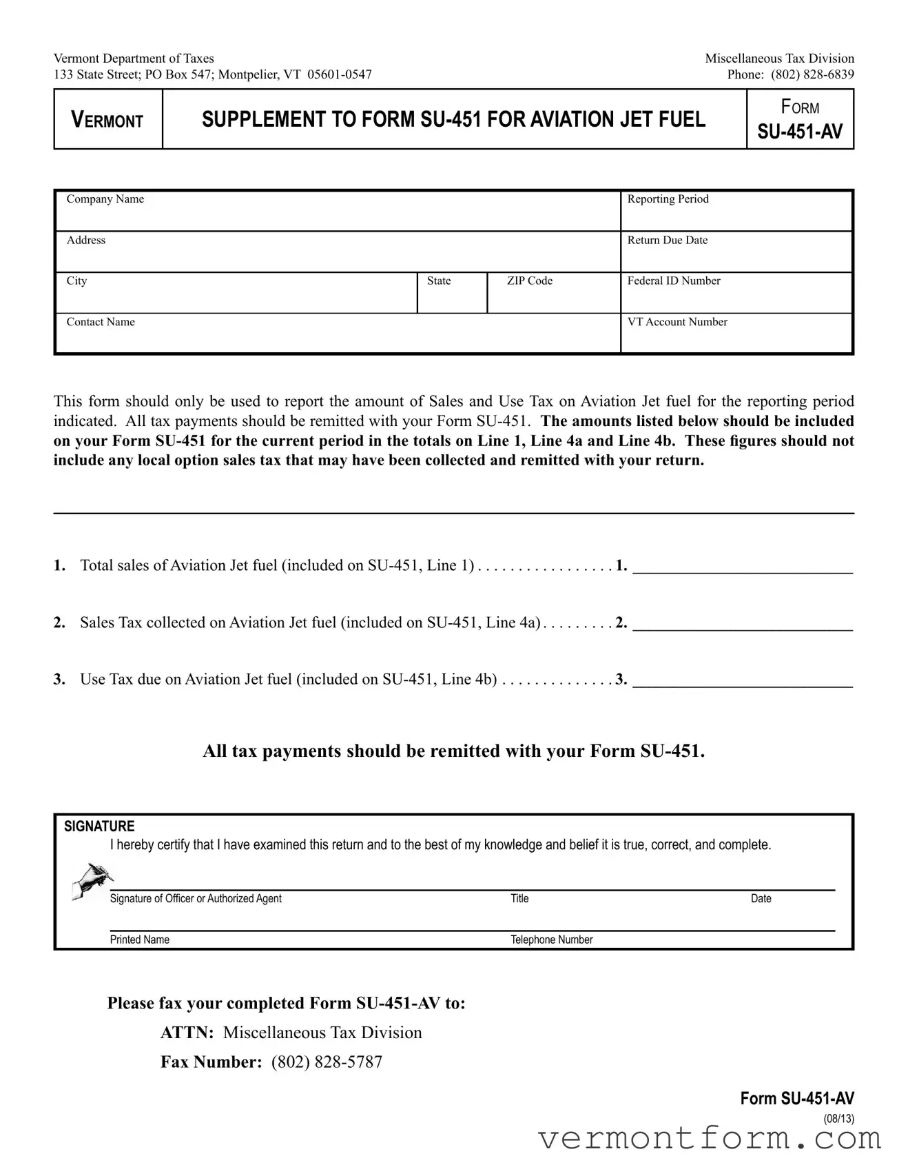 Fill Out a Valid Su 451 Av Form